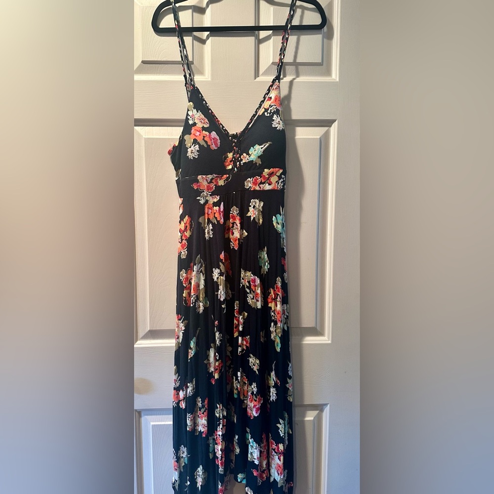 American Rag Black and Multicolor Floral Maxi Dress
